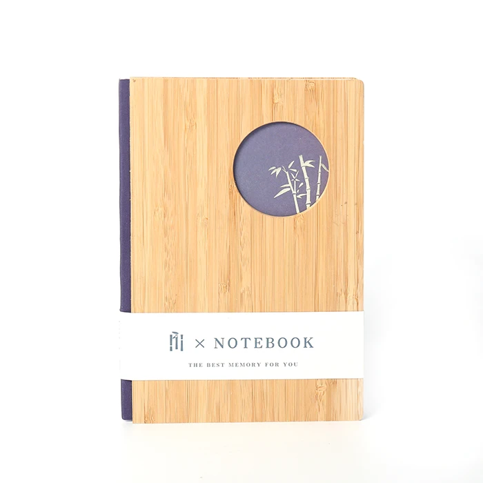 2025 Low MOQ  A5 B6 Eco Friendly Recycled Paper Custom hardcover Stationery Real Bamboo Notebooks with Logo