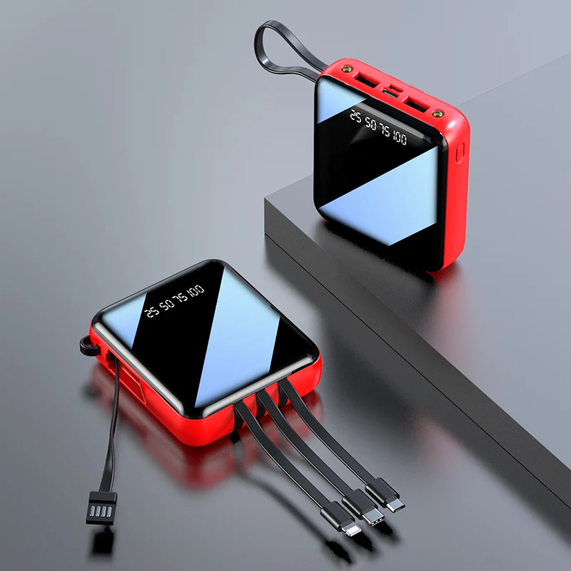 2022 New Products Factory Selling With cable Delicate Li-polymer Battery Pack 10000mAh Mimi Power Bank Mobile Charger