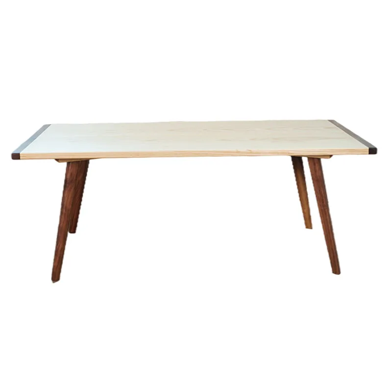 High quality Ash wood and black walnut edge-sealed color matching coffee table wood tea table for living room