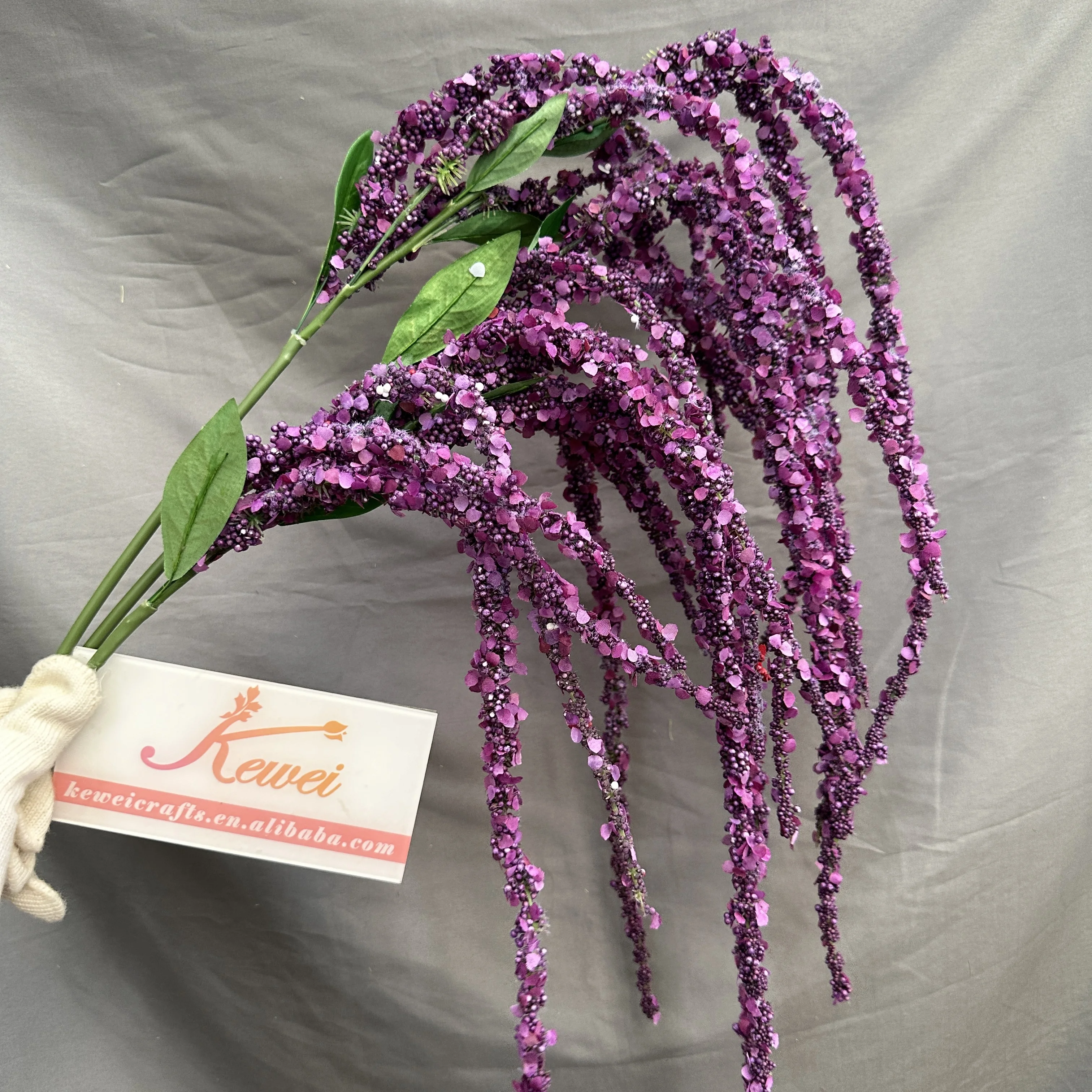 KEWEI T303 Wholesale Price Artificial Hanging Rice Foam Ball Flower Long Stem Ceiling Decoration