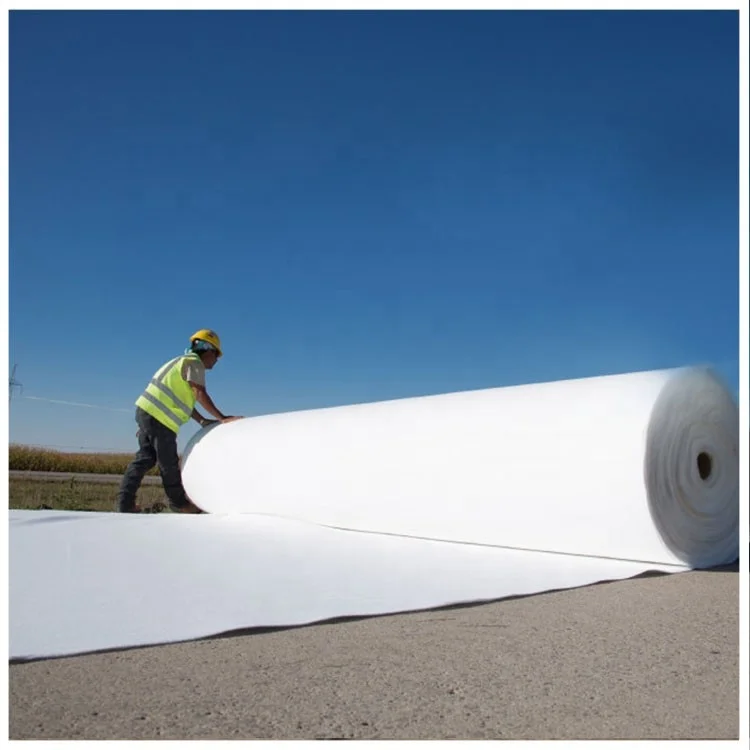 Factory Polypropylene Olefin Fabric Nonwoven Geotextile White Black Non Woven for Retaining Wall