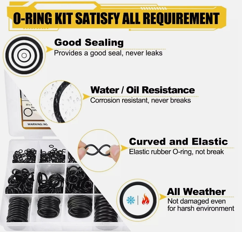 Metric Nitrile Rubber O Rings Seals 6mm Cross Section 17-490mm OD O-Ring Sealing