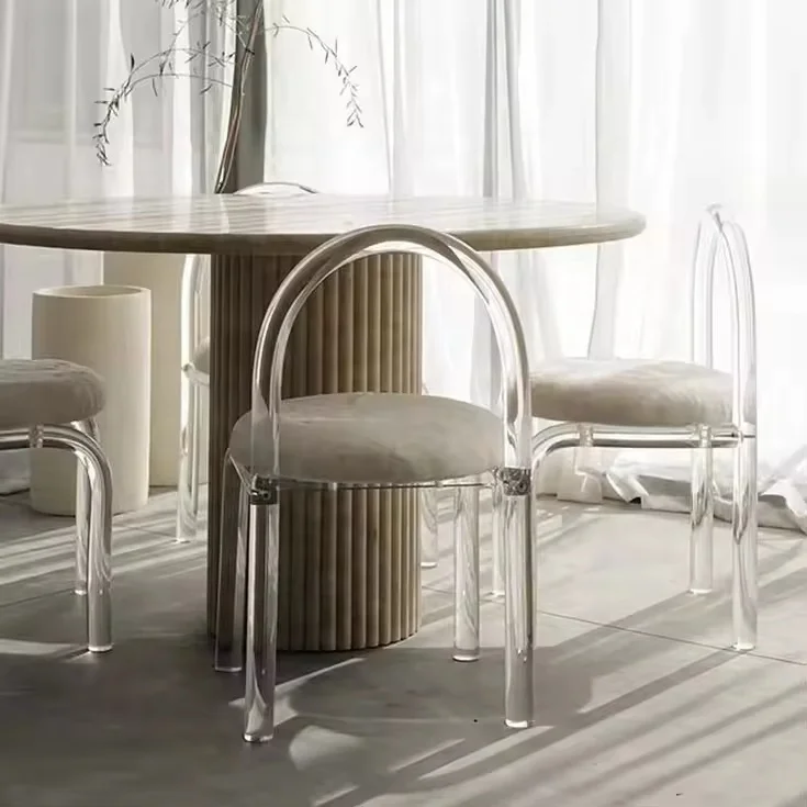 Modern Acrylic Transparent Chair with Cushion