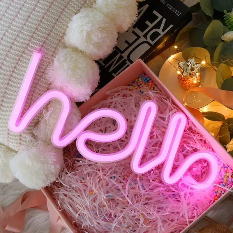  Дропшиппинг буквы в форме Hello новый дизайн сделанные на заказ неоновые акриловые вывески 12 В светодиодные от производителя