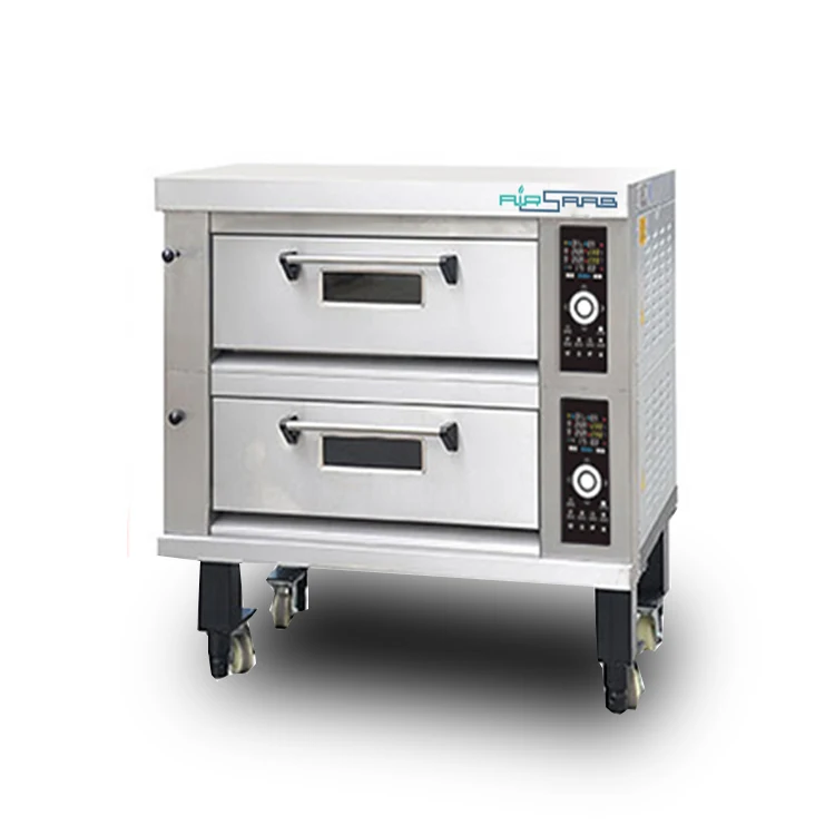 Commercial Industrial Bakery Equipment 2 Deck 4 Trays Electric Gas Toaster Bread Pizza Biscuit Oven For Baking