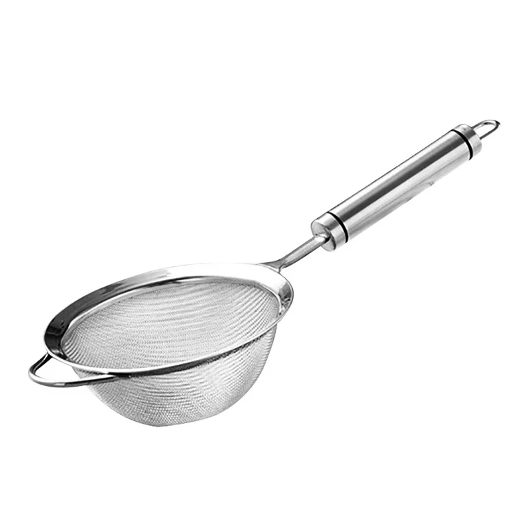 12CM Diameter Basket Standard Size Baking Tools Stainless Steel Flour Sifter With Handle