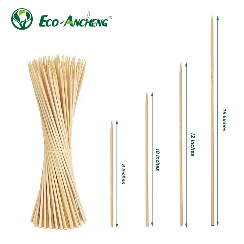 Natural Bamboo Skewer High Quality Bamboo Twisted Skewers Barbecue Tools Skewers Bamboo Handle