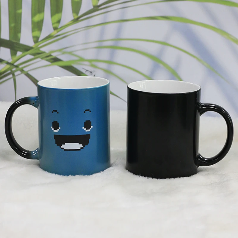  Promotional anime blanks ceramic cups with custom logo magic porcelain mug printing color change