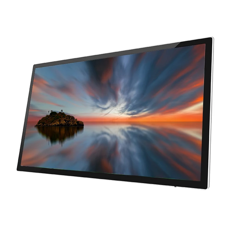 
32 inch wooden frame shell lcd advertising screen wall mount video broadcaster 
