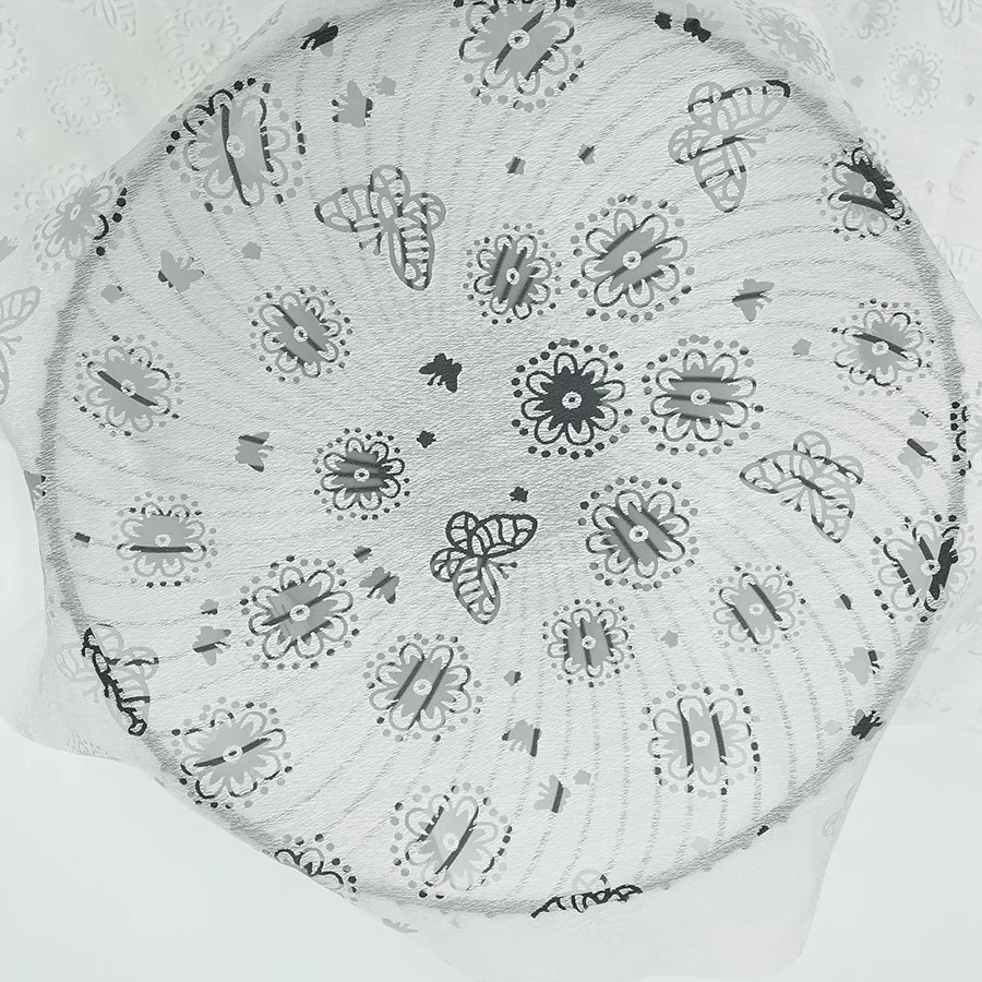 
high quality 100% polyester burnt-out flower fashion design organza fabric for garment 