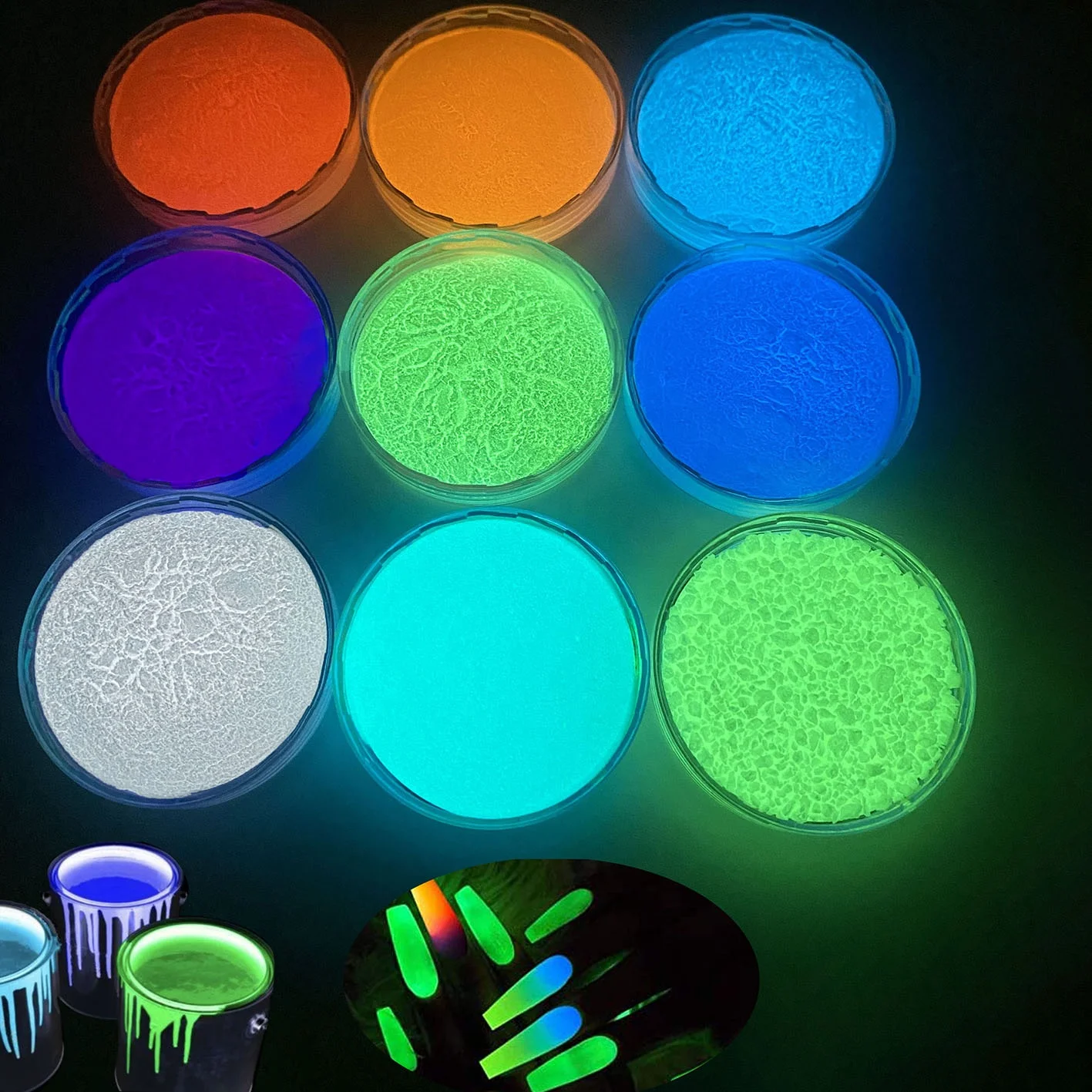 20 лет срока службы светящийся в темноте Пигментный Порошок для эпоксидной смолы и пигментного фотолюминесцентного порошка