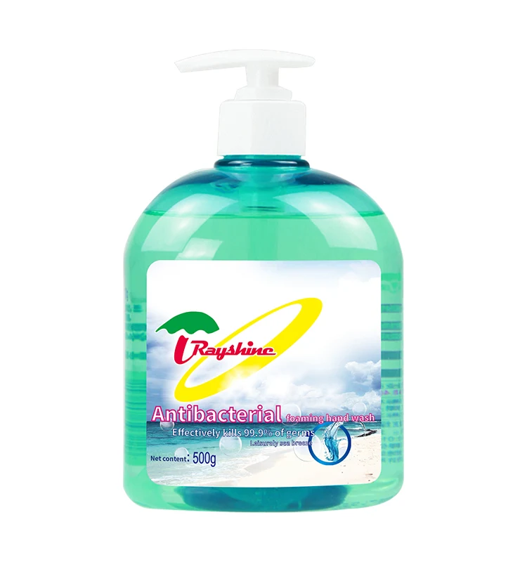 Rayshine Wholesale Custom Private Brand  eco-friendly Ocean fragrance Liaquid Soap for hand washing with Pump Head 500G