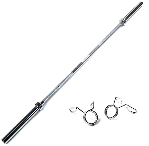 Weight lifting Barbell bar  Chrome Solid steel Gym equipment