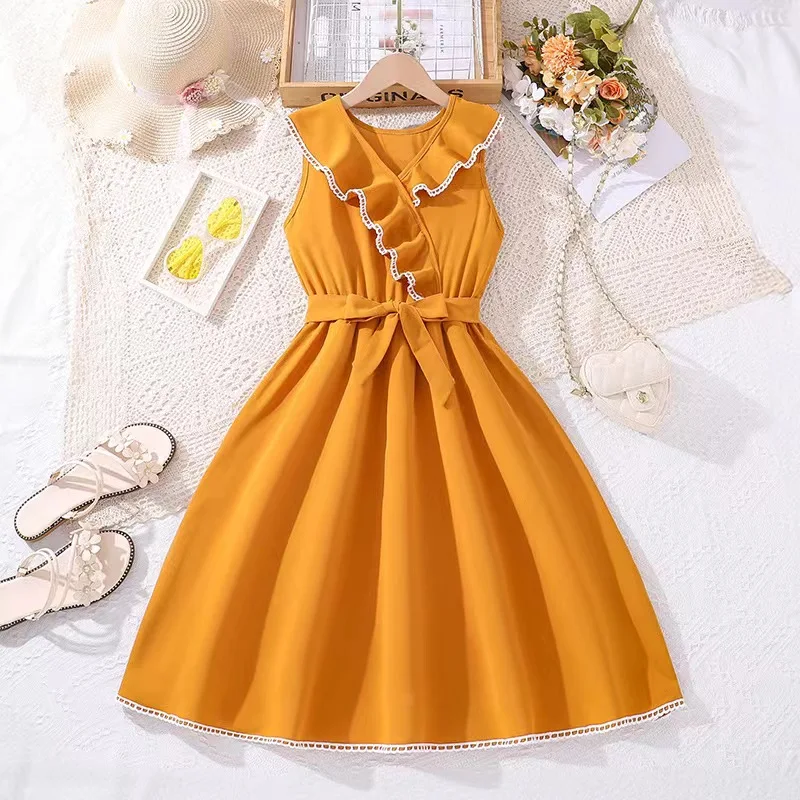 Trending 6 8 10 12 Years Teenage Girls Clothing Elegant Teen Dresses Graduation School Uniforms Dress for Kids Children Clothes