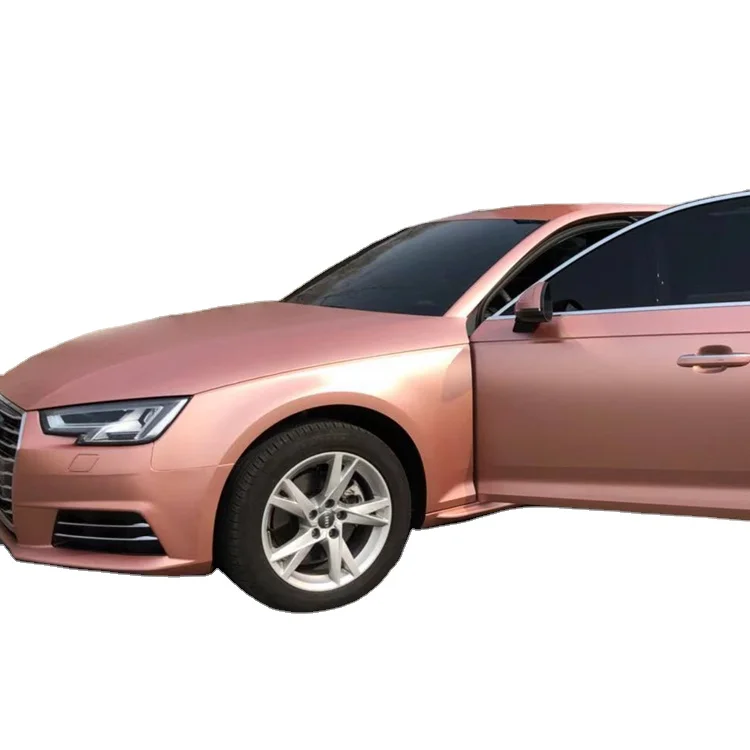 Anolly Satin Metallic Car Wrap Film Vinyl Rose Gold Vehicle Colors Adhesive Vinyl Stretchable Car Sticker