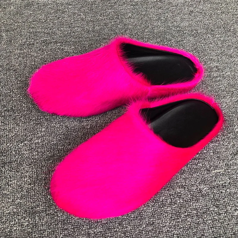 Greatslides Home Slippers With Fur Womens Sandals For Trend 2024,Custom Slippers With Logo Fuzzy Shoes Women Sandal