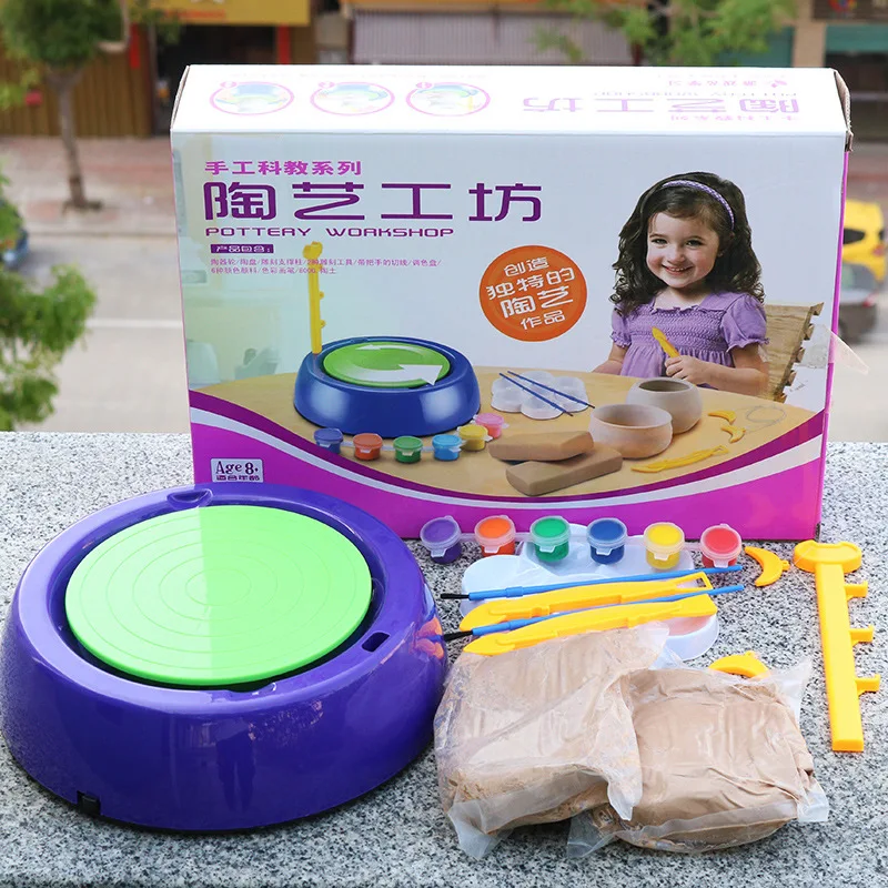Cheap pottery wheel tools educational creative games children toys Air Dry Sculpting Clay and Craft Paint art kit for Kids diy