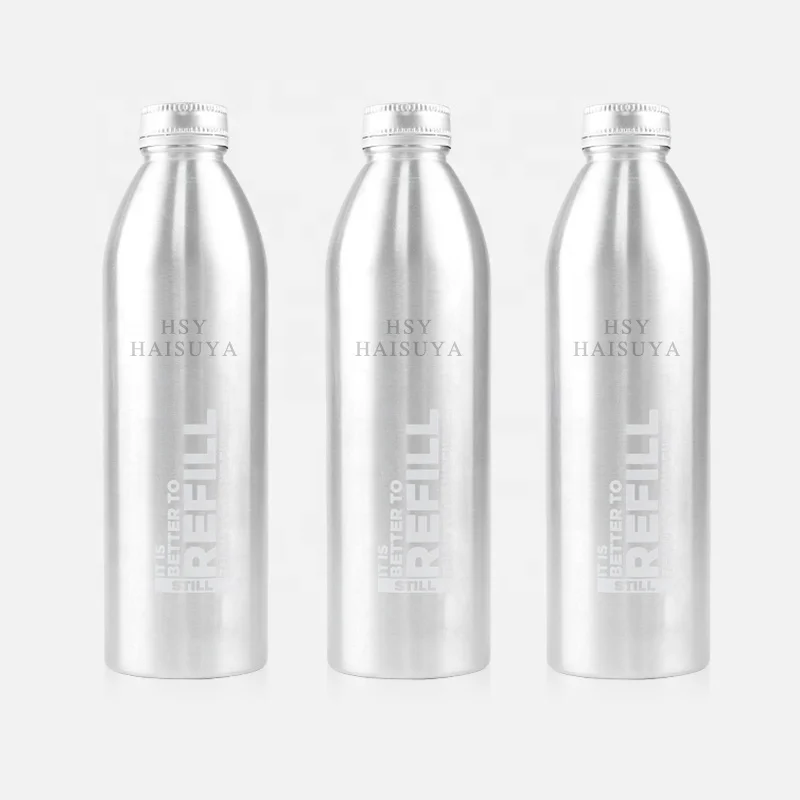 Customized Logo Silver Atrium 16oz 25oz 750ml 1liter Energy Beer Lemon Water Juice Aluminium Drinking Bottles Beverage Anodized
