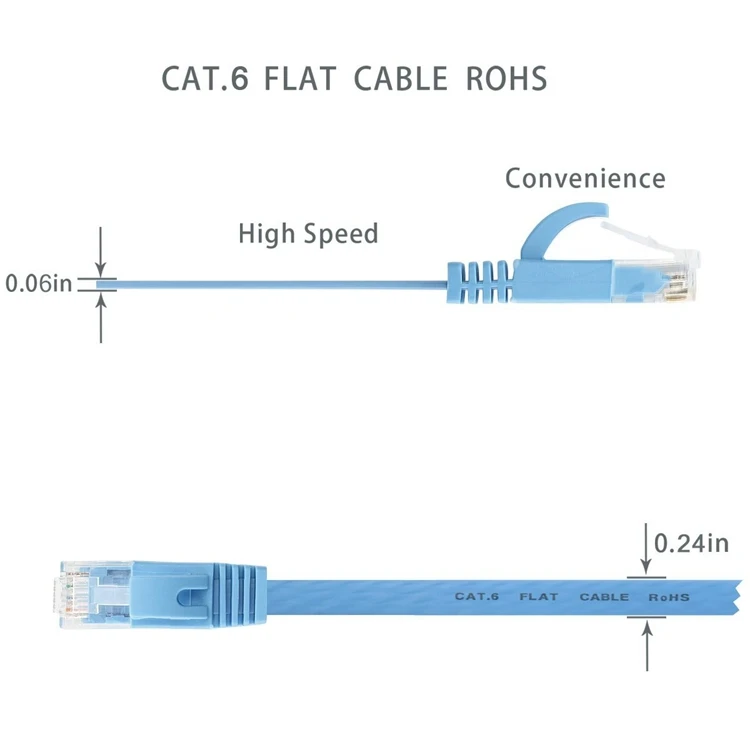 Бесплатный образец плоского сетевого кабеля Cat5e/CAT6/Cat7 RJ45 Ethernet ультратонкий соединительный