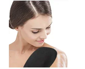 Black Customized Moroccan Bath Scrub Rayon Viscose Bath Scrub Glove Plant Based Deep Exfoliating Glove