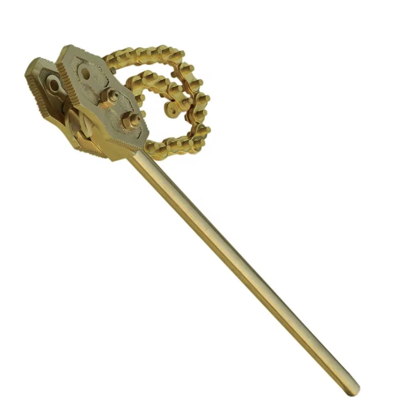 Safety oil gas ISO9001 OEM  Non sparking beryllium copper Chain Pipe Wrench