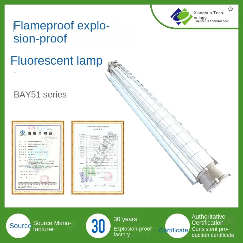 BAY51 Series IP65 Explosion-Proof Fluorescent Lamp with T8 LED Tube Factory Direct Sales Flameproof Lighting