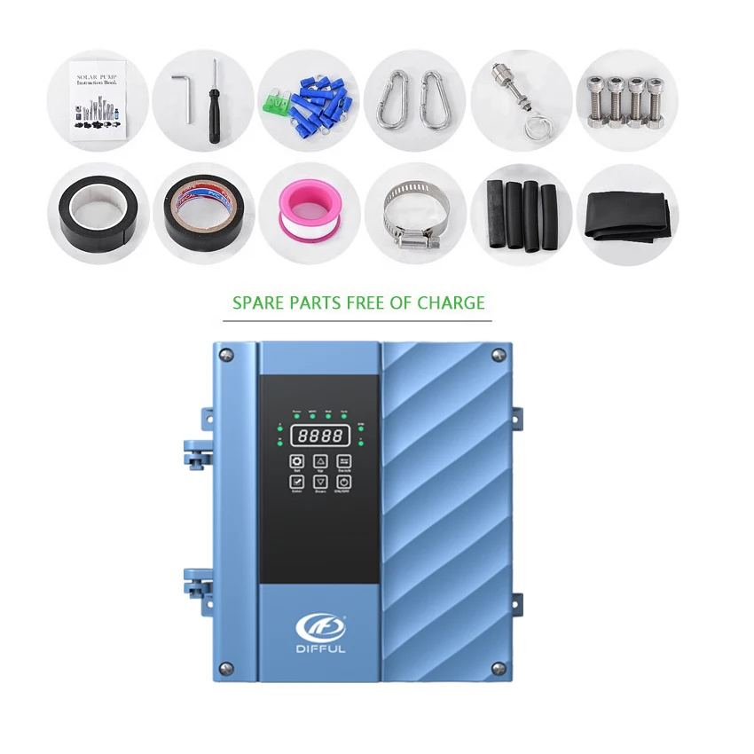 Permanent magnet brushless plastic impeller solar AC / DC water pump 1hp