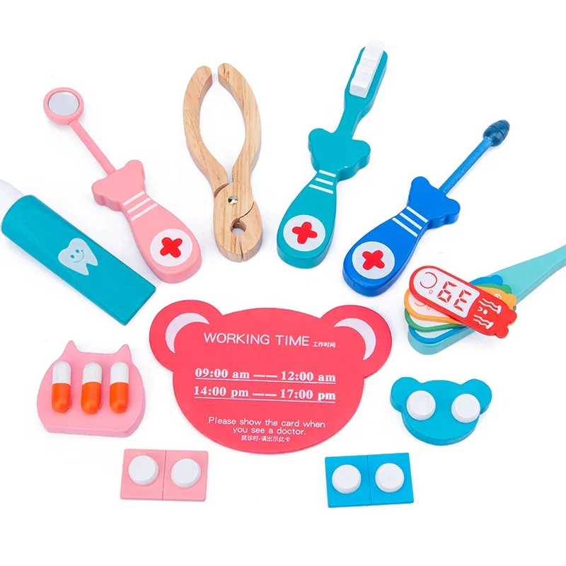 plastic&wooden Toys Pretend Play Doctor Set Nurse Injection Medical Kit Role Play Classic Toys Simulation Doctor Toy