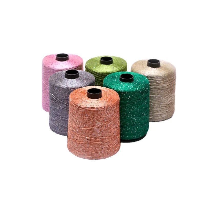 Flash 100% Polyester Bling Glitter Knitting Yarn for Knitted Hijab Scarf and Sweater Available In Stock