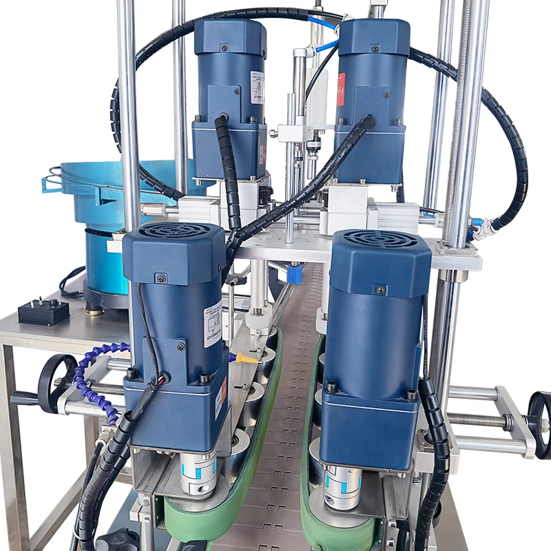 YK Full Automatic Rubber Water Plastic Bottle PVC Cap Capping Machine with Rotary Caps Feeder