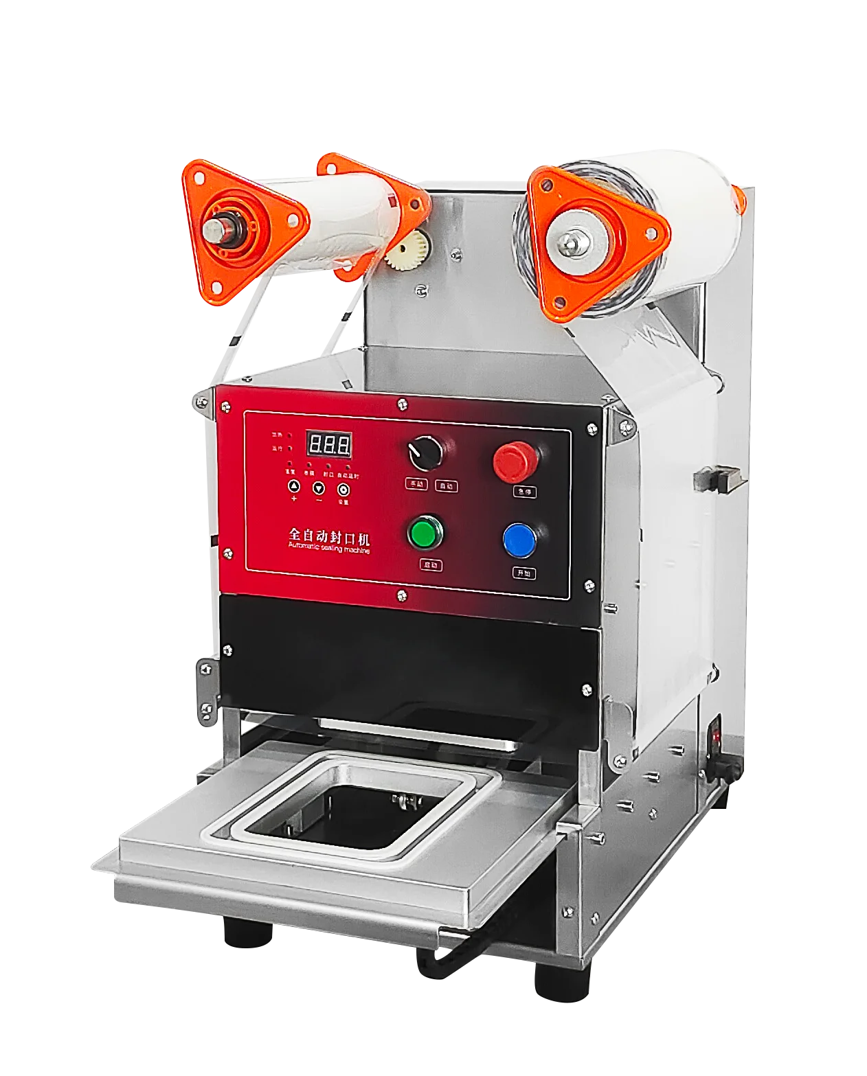 High Efficiency Fast Packing Automatic Tofu Tray Sealer Take Away Food Tray Sealing Machine