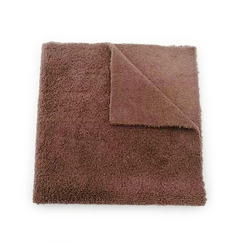 Custom logo quick drying super absorbent car cleaning cloth microfiber high and low piles towel