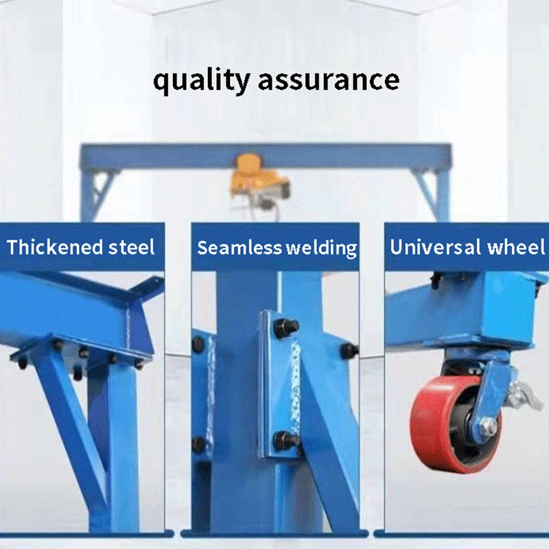 Small tonnage portable monorail Aluminium mobile gantry crane with electric hoist for warehouse material lifting