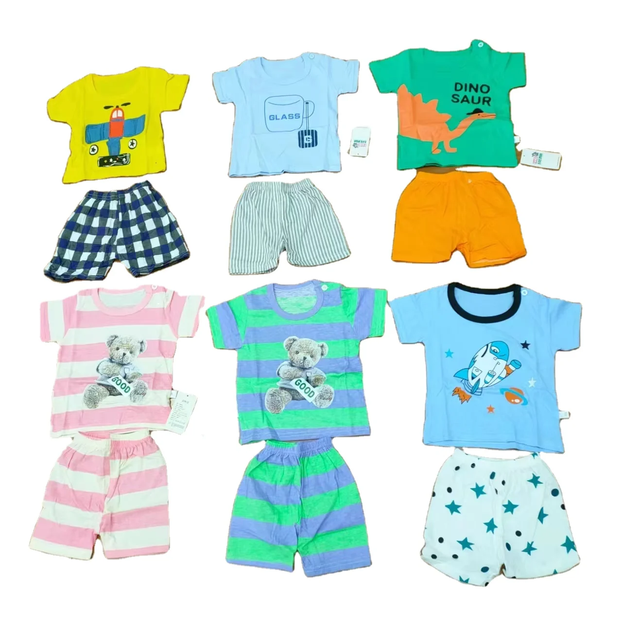 Baby  clothing kids set clothes baby Summer Short Sleeve Tops Boys Girls Outfits 2 Pieces overstock assorted leftover surplus