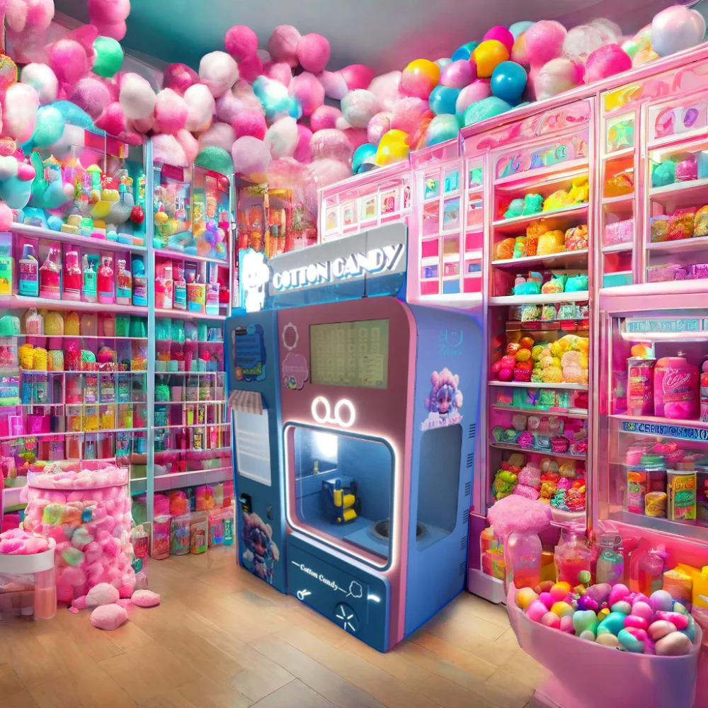 Custom Full Automatic Cotton Candy Vending Machine with Touch Screen Targeted Product Type