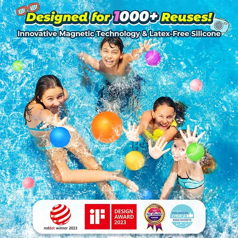 Soppycid Silicone Balloon Summer Refillable Self Sealing Magic Reusable Water Balloon For Quick Easy Reusable Water Bombs Ball