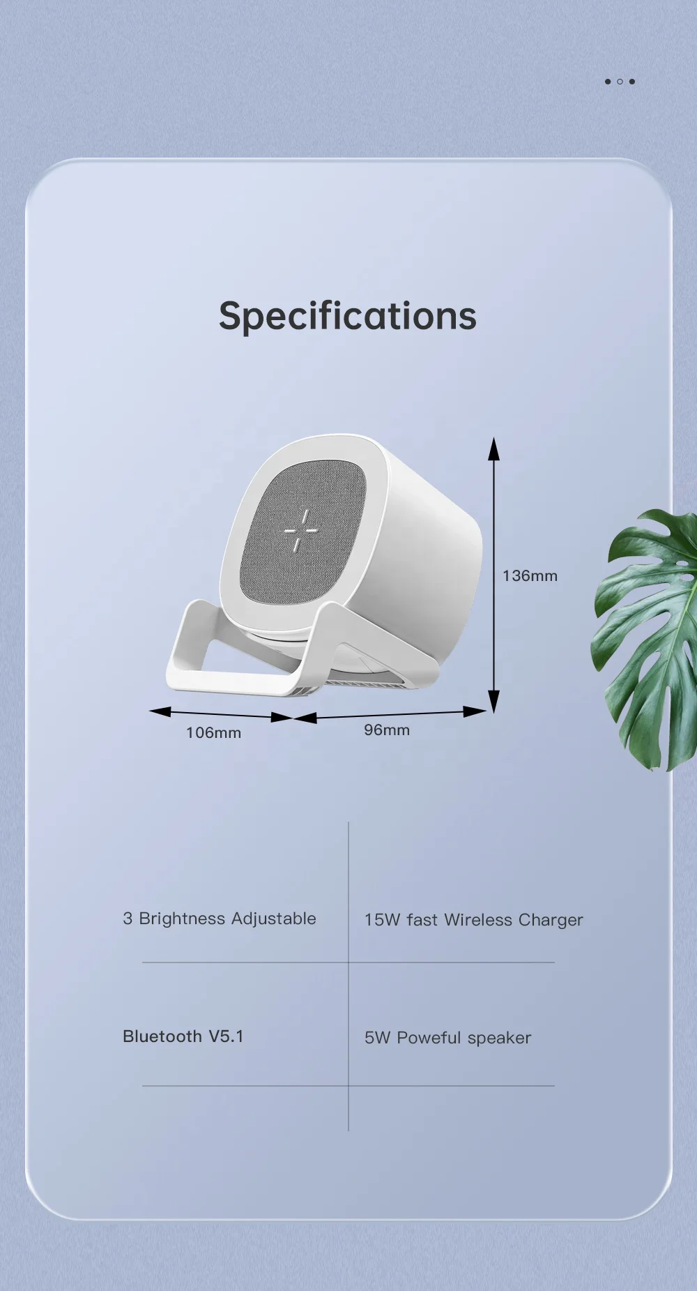 New Design 3 in 1Portable  TF RGB Light Bluetooth Speaker 15W fast  wilress charging station for all smart phone