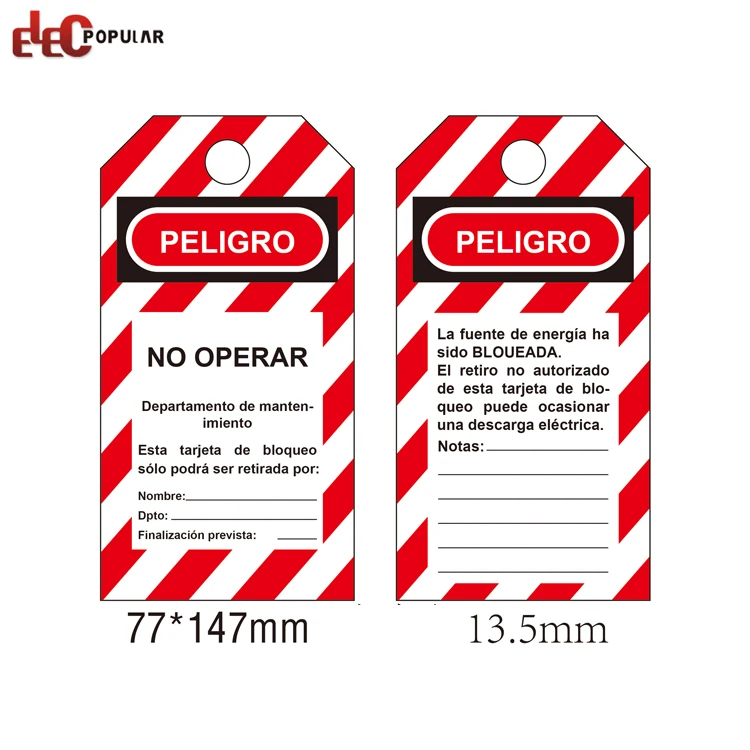 OEM Custom Made Safety Plastic Warning Signs Label Safety PVC Lockout Tags