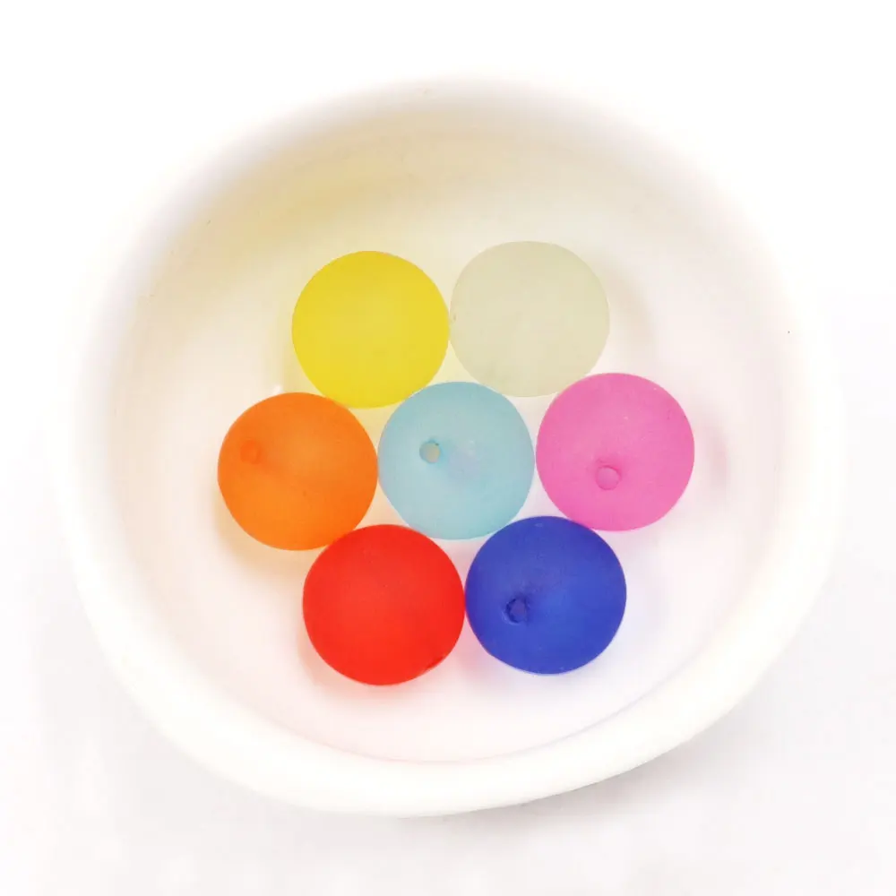 round plastic 13mm frosted round beads plastic beads for jewelry making