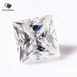 Cazy GH White 5x5mm Princess Cut Moissanite VVS1 Stone Loose Gemstone GRA Moissanite