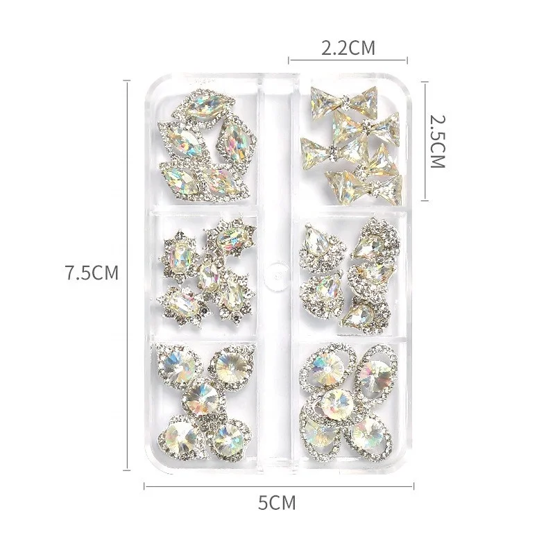 New Design Nail Art Rhinestones Decorations 3D Bear Nail Art Sticker Crystal Diamond Luxury Metal Alloy Nail Charms