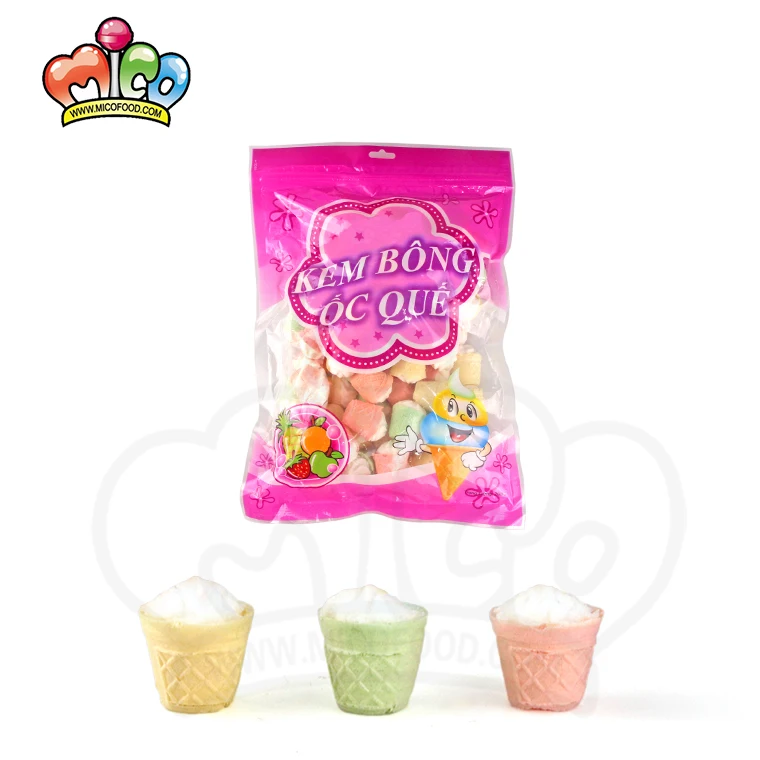
Bulk fruit flavored soft center filling cake cup marshmallow 
