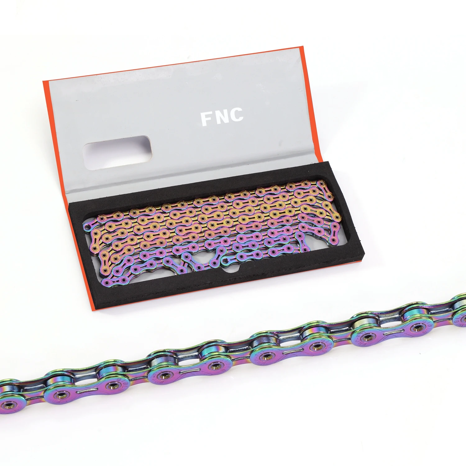 High quality FNC 11 speed rainbow rust proof stainless steel  hollow road mountain bike chain