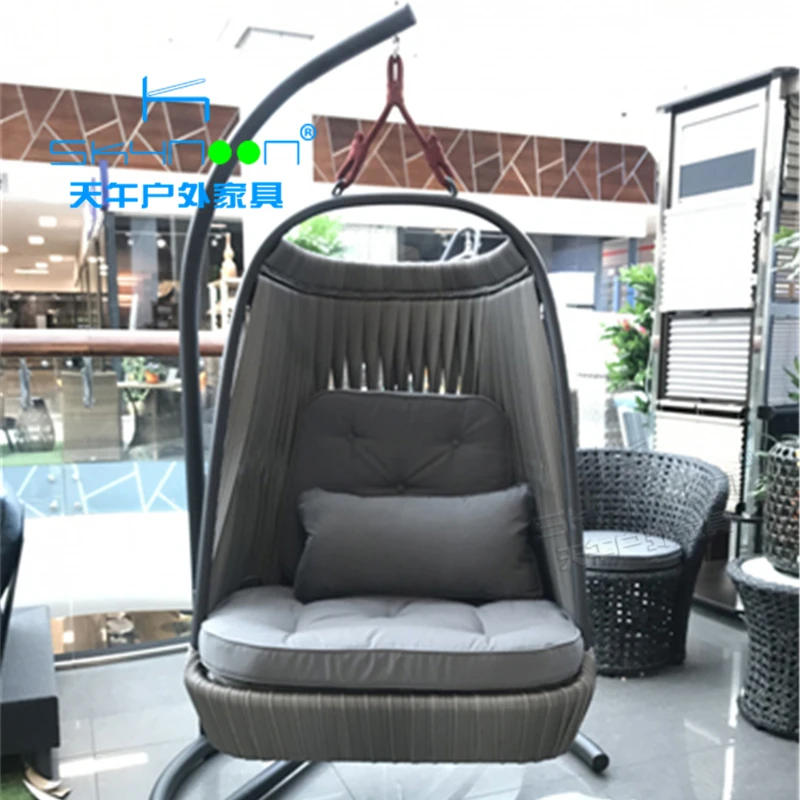 Luxury metal rattan swing chair Factory price New style swing hanging chair High quality Leisure Patio Swings(25003)
