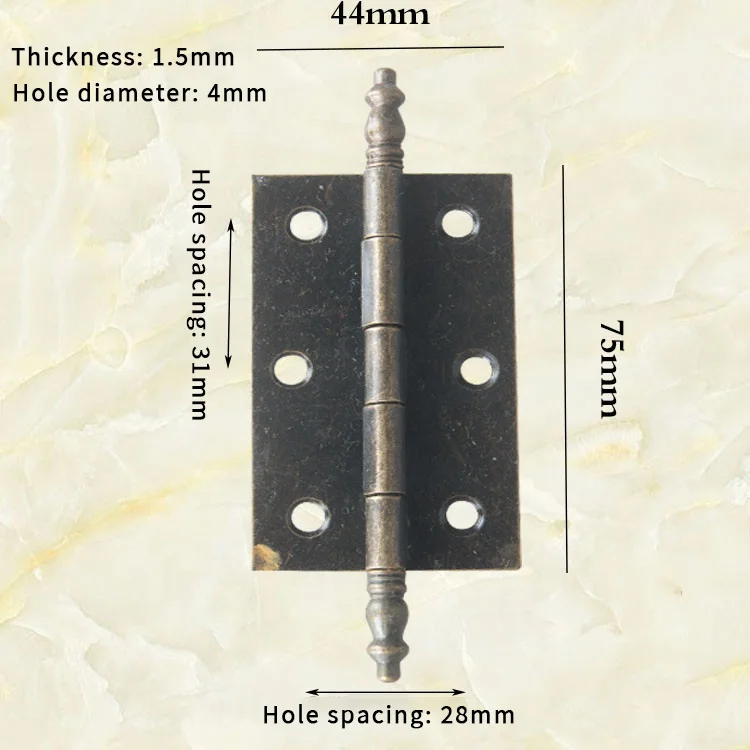 Unique Charm + Exquisite Craftsmanship + Chinese-style Antique Hinge for Bags and Boxes (6 Holes, 75*44mm)