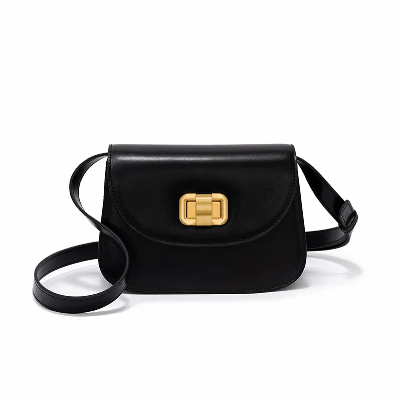 Korean Elegant Ladies Party Crossbody High Sense Cowhide Messenger Handbags Vintage Mobile Phone Retro Shoulder Bag