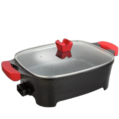 high quality Alloy 10L 9 in 1 Dish Home Dormitory Electric Frying Pan Multi-Functional Electric Food Warmer Korean Square Pot