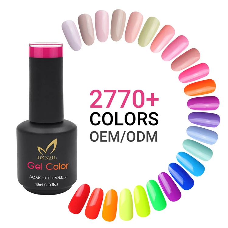 DZ nail gel oem private label  2770 colors High Pigment Custom Logo nail polish colour uv gel nail polish