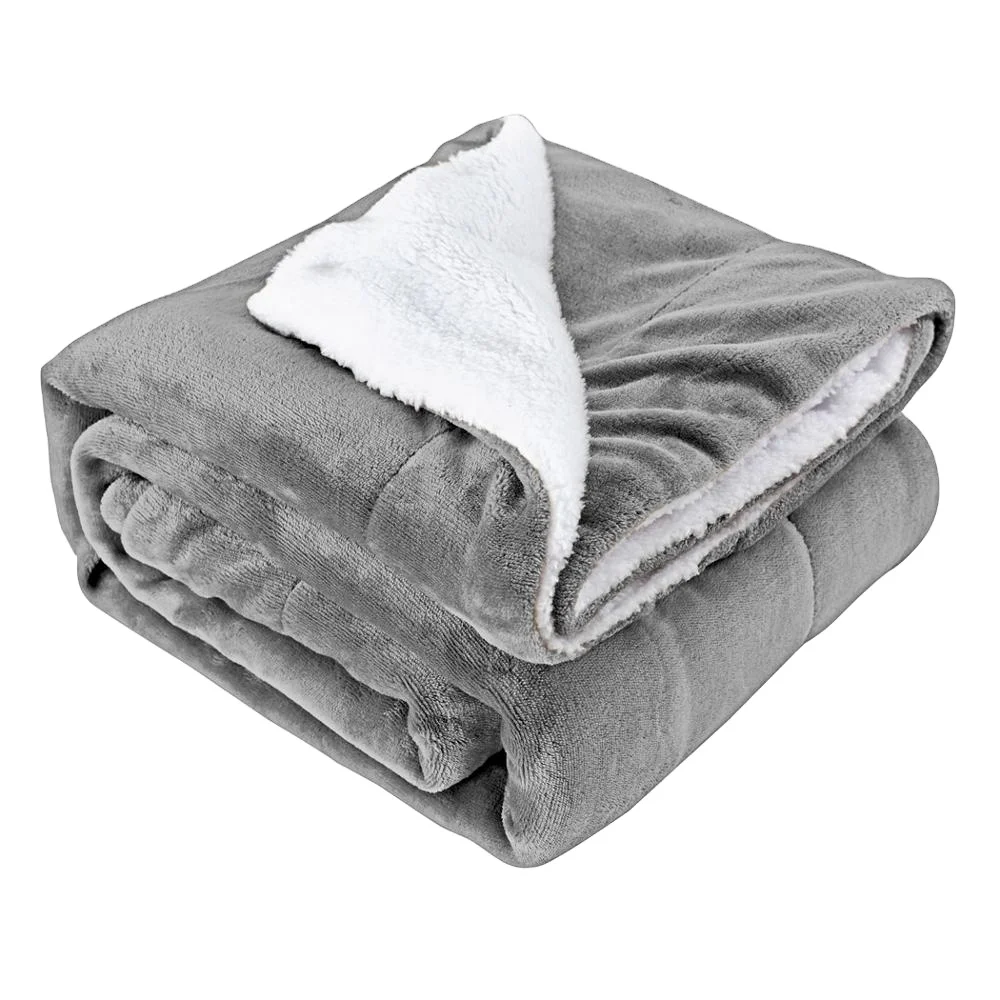 American and European style sherpa wool woolen fleece two levels blanket Eco-Friendly