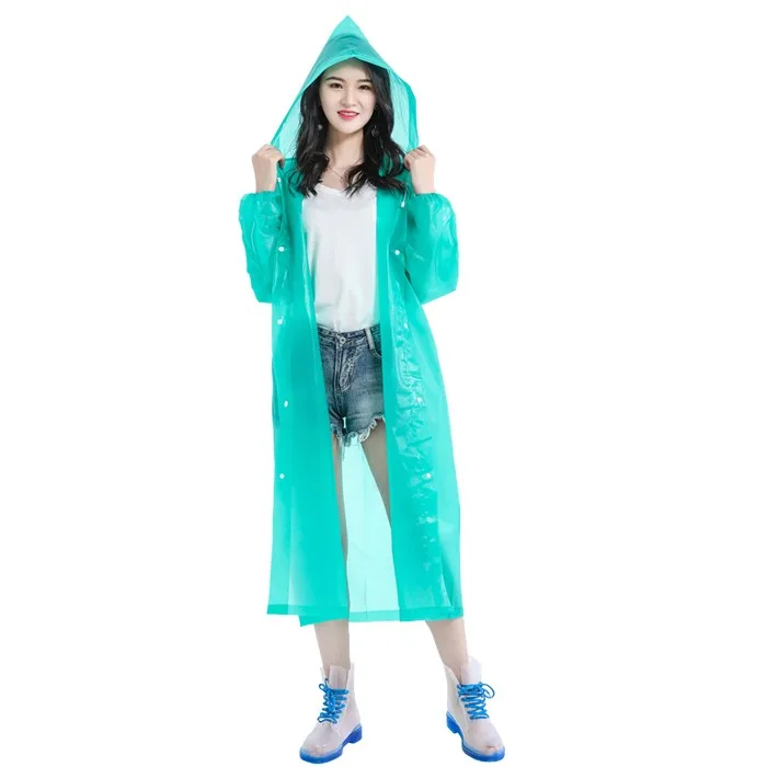 EVA Waterproof Reusable Raincoat with Hood Wholesale Factory Price Raincoat with buttons